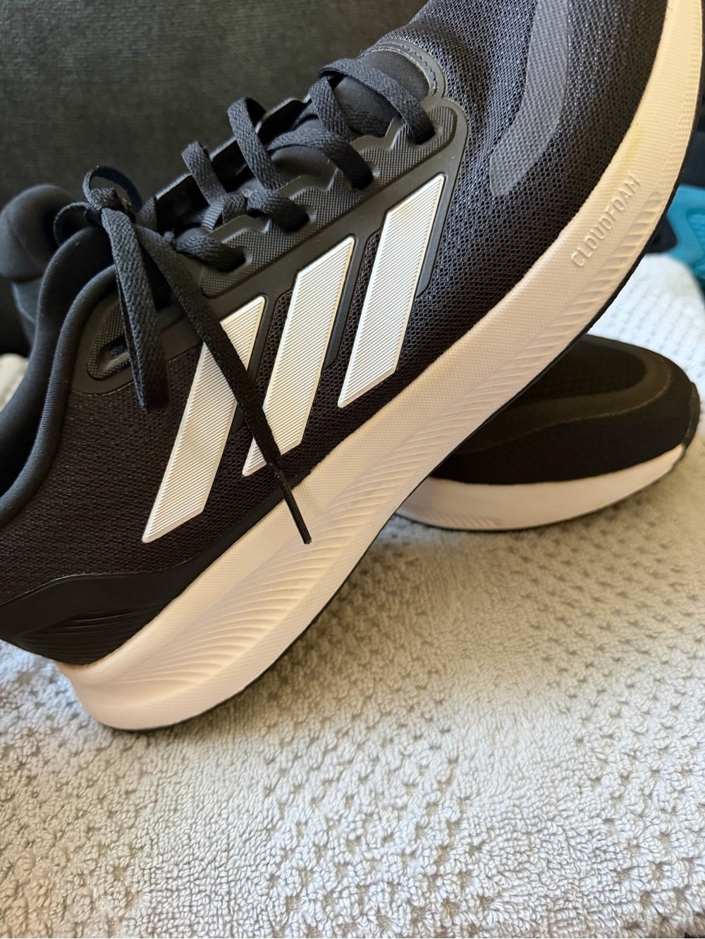 adidas Black & White RUNFALCON 5 Running Shoes